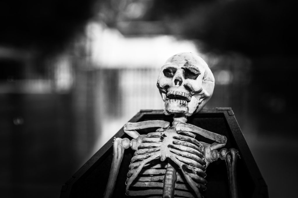 Skeleton in the coffin